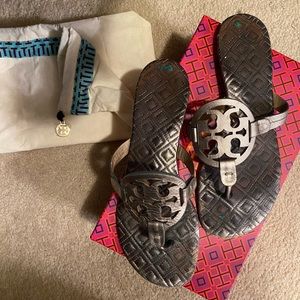 Tory Burch Miller sandals in silver